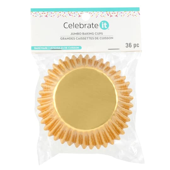 Gold Jumbo Baking Cups by Celebrate It™, 36ct.